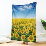 Sunflower Field Print Blanket
