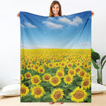 Sunflower Field Print Blanket