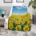 Sunflower Field Print Blanket