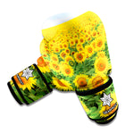 Sunflower Field Print Boxing Gloves