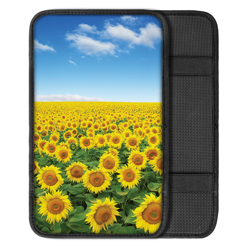 Sunflower Field Print Car Center Console Cover