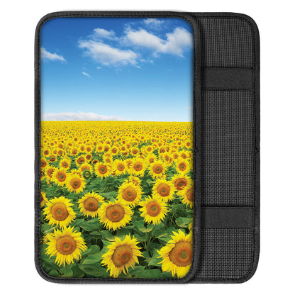 Sunflower Field Print Car Center Console Cover