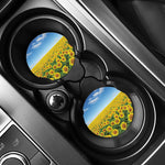 Sunflower Field Print Car Coasters