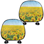 Sunflower Field Print Car Headrest Covers