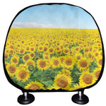 Sunflower Field Print Car Headrest Covers