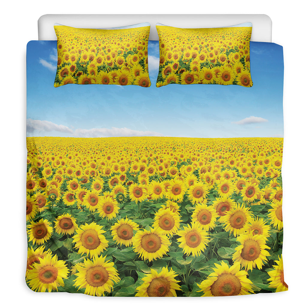 Sunflower Field Print Duvet Cover Bedding Set
