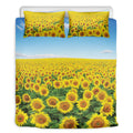 Sunflower Field Print Duvet Cover Bedding Set