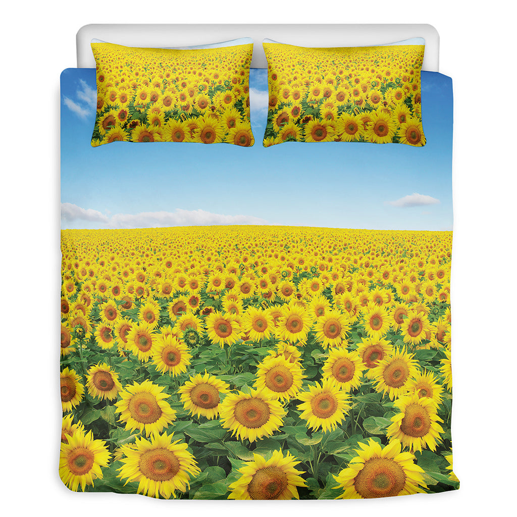 Sunflower Field Print Duvet Cover Bedding Set