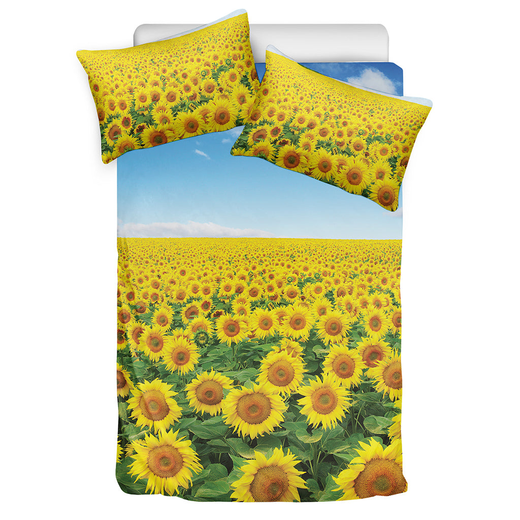 Sunflower Field Print Duvet Cover Bedding Set