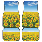 Sunflower Field Print Front and Back Car Floor Mats