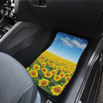 Sunflower Field Print Front and Back Car Floor Mats