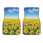 Sunflower Field Print Front Car Floor Mats