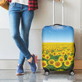 Sunflower Field Print Luggage Cover