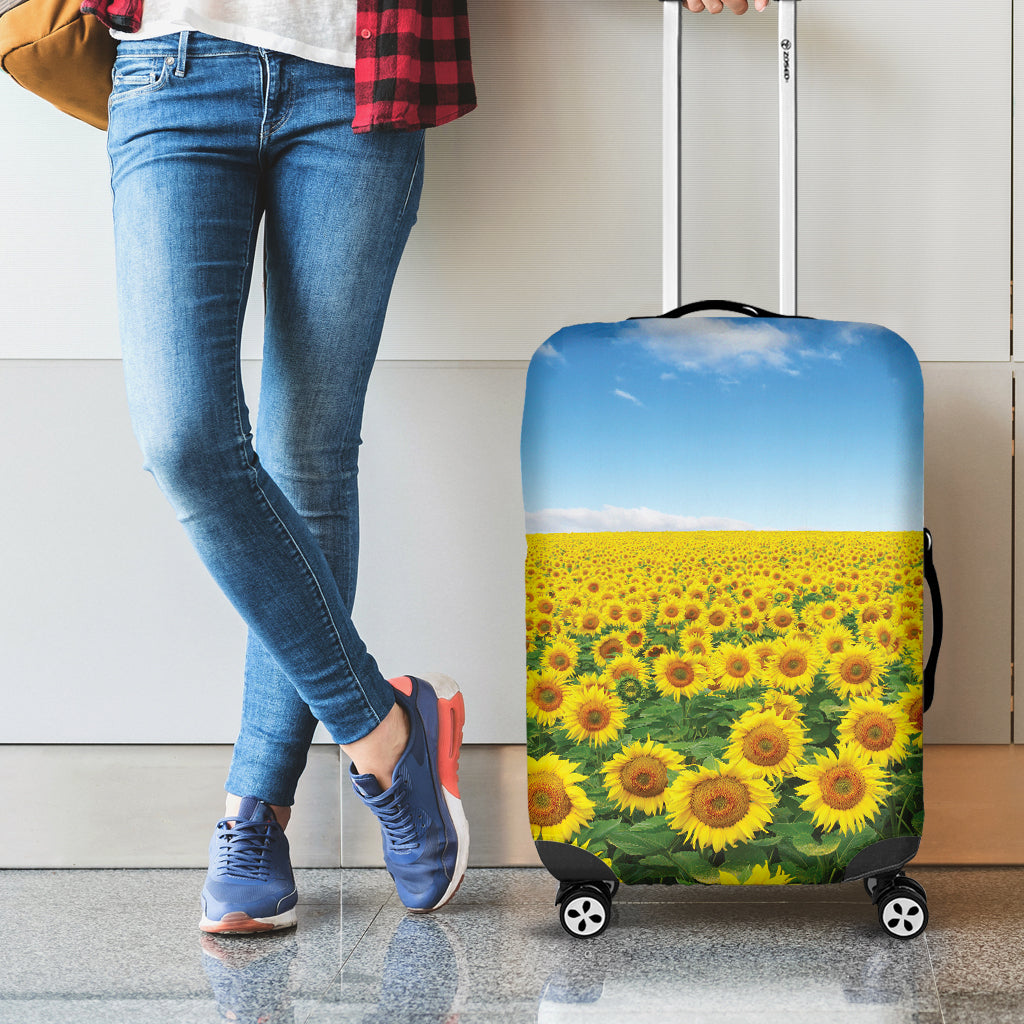 Sunflower Field Print Luggage Cover
