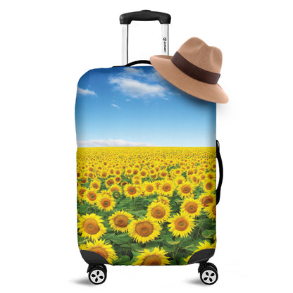 Sunflower Field Print Luggage Cover