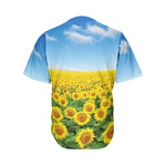 Sunflower Field Print Men's Baseball Jersey