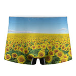 Sunflower Field Print Men's Boxer Briefs