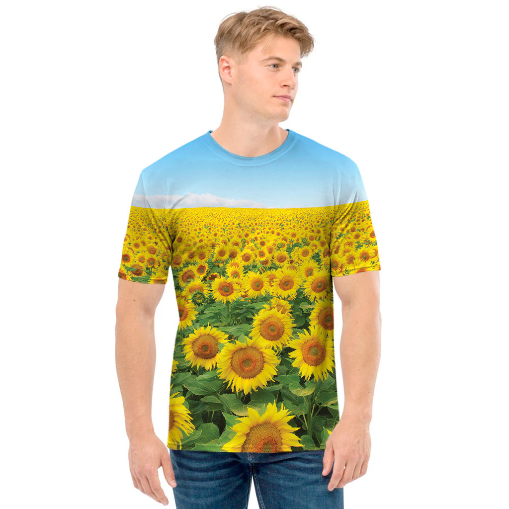 Sunflower Field Print Men's T-Shirt