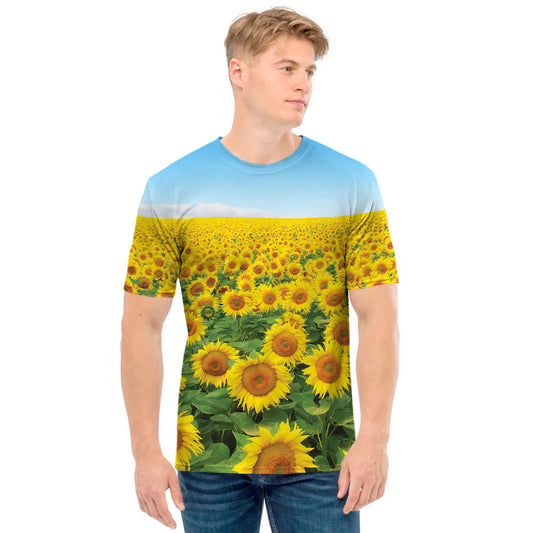 Sunflower Field Print Men's T-Shirt