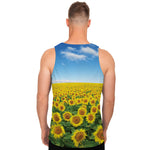 Sunflower Field Print Men's Tank Top
