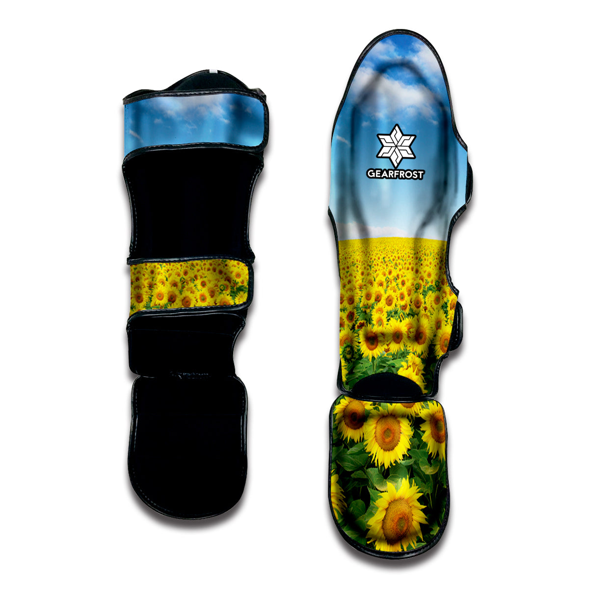 Sunflower Field Print Muay Thai Shin Guard