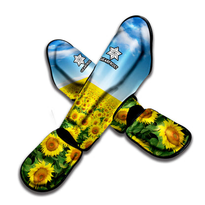 Sunflower Field Print Muay Thai Shin Guard