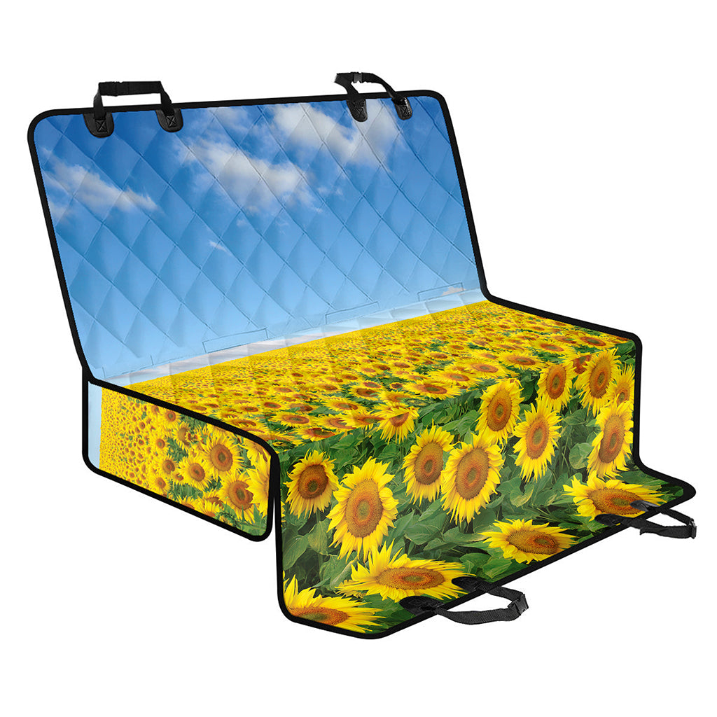 Sunflower Field Print Pet Car Back Seat Cover