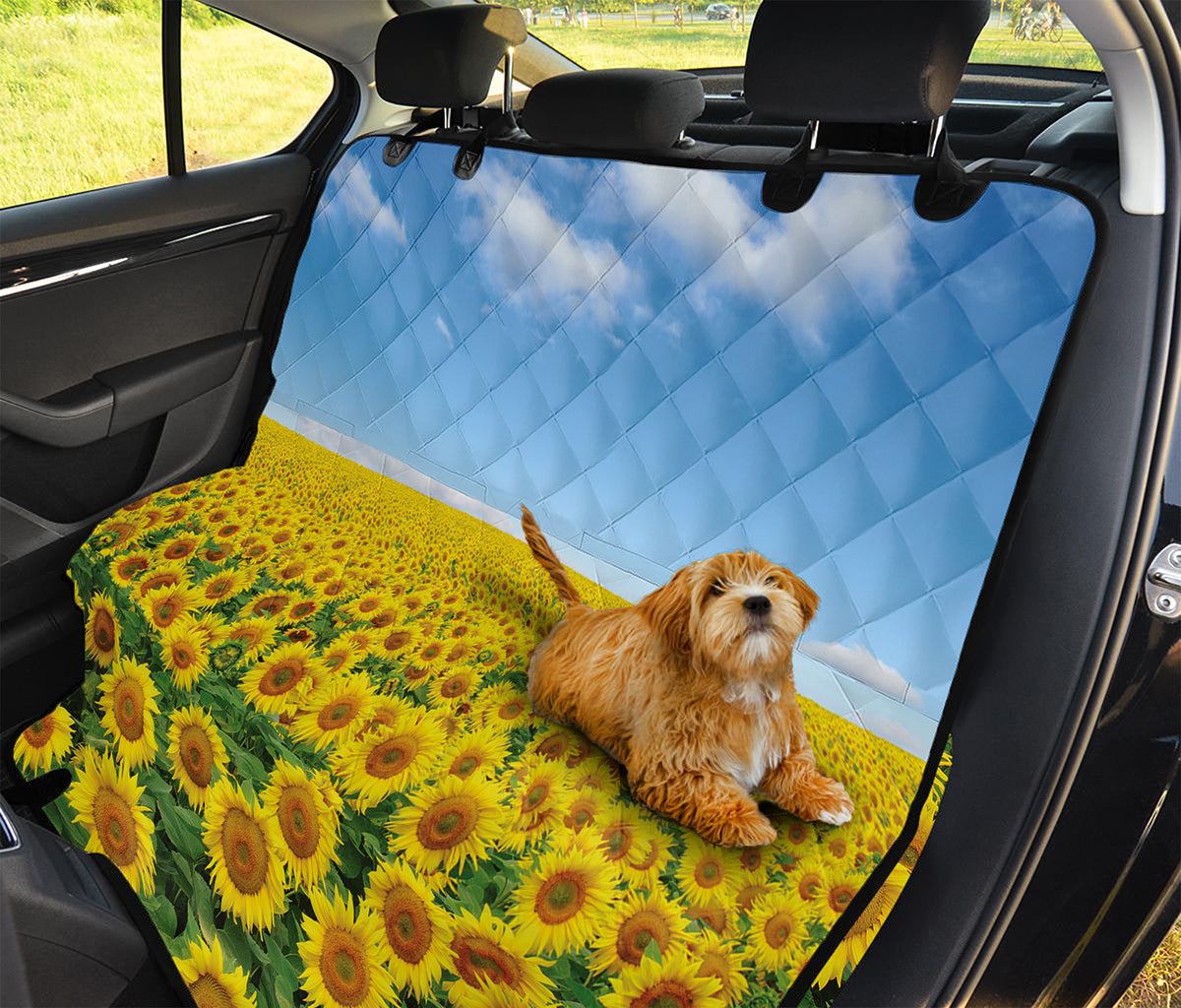 Sunflower Field Print Pet Car Back Seat Cover