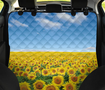 Sunflower Field Print Pet Car Back Seat Cover