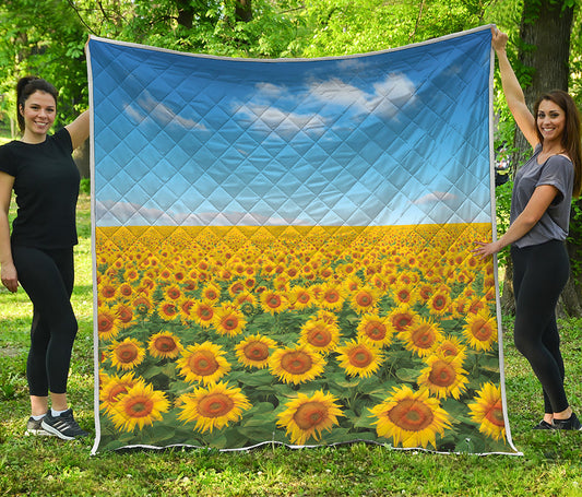 Sunflower Field Print Quilt