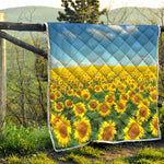 Sunflower Field Print Quilt