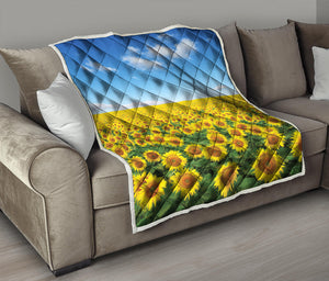 Sunflower Field Print Quilt