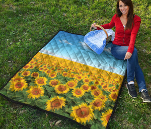 Sunflower Field Print Quilt