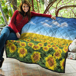 Sunflower Field Print Quilt