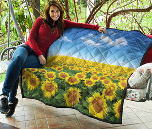 Sunflower Field Print Quilt