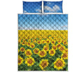 Sunflower Field Print Quilt Bed Set
