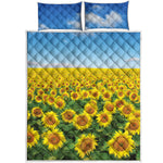 Sunflower Field Print Quilt Bed Set