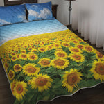 Sunflower Field Print Quilt Bed Set
