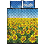 Sunflower Field Print Quilt Bed Set