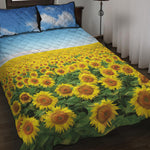 Sunflower Field Print Quilt Bed Set