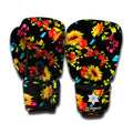 Sunflower Floral Pattern Print Boxing Gloves