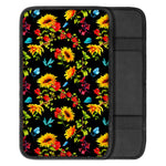 Sunflower Floral Pattern Print Car Center Console Cover