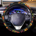 Sunflower Floral Pattern Print Car Steering Wheel Cover
