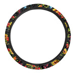 Sunflower Floral Pattern Print Car Steering Wheel Cover