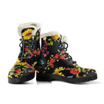 Sunflower Floral Pattern Print Comfy Boots GearFrost