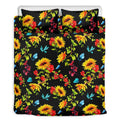 Sunflower Floral Pattern Print Duvet Cover Bedding Set