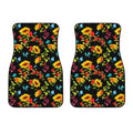 Sunflower Floral Pattern Print Front Car Floor Mats