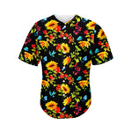 Sunflower Floral Pattern Print Men's Baseball Jersey