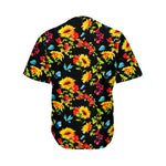 Sunflower Floral Pattern Print Men's Baseball Jersey