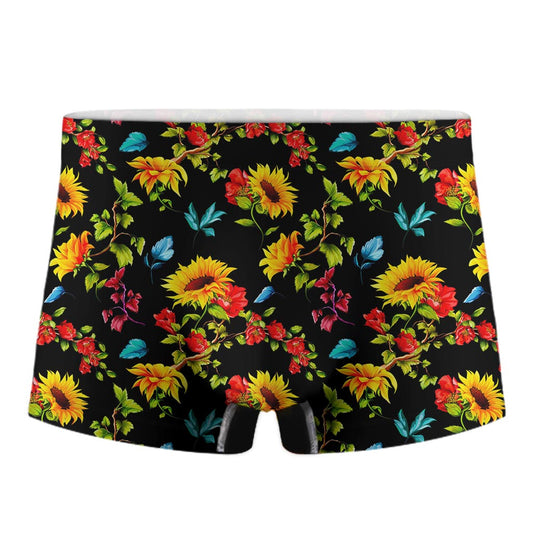 Sunflower Floral Pattern Print Men's Boxer Briefs